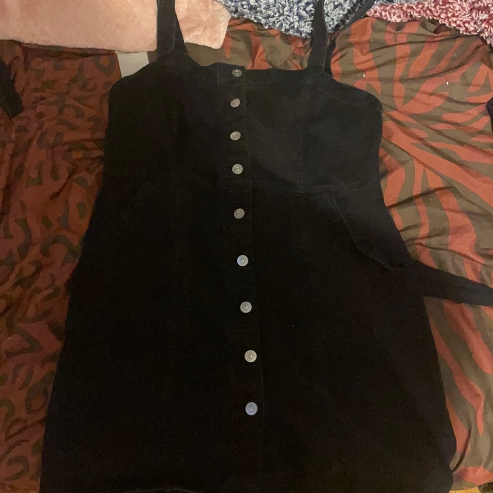 black jean dress